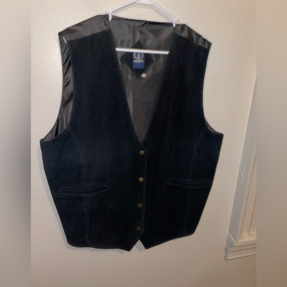 Black Suede Men’s Vest for Men by i am Size XL/XXL